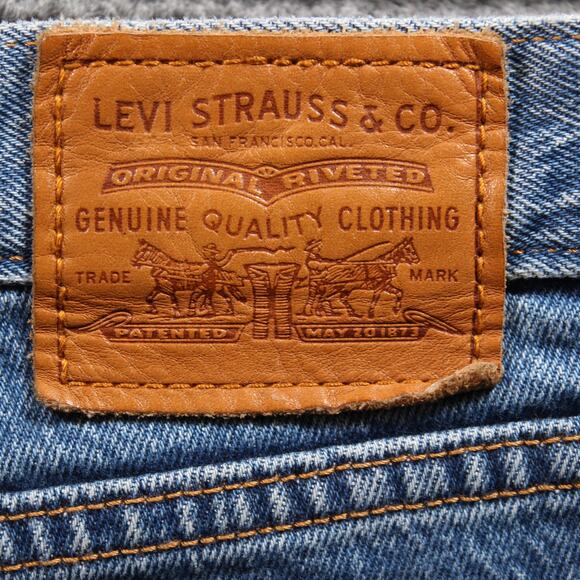 Levi's 501 Wedgie Jeans Women's 32x28 Blue High Rise Distressed - Picture 7 of 10